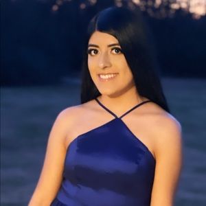 A royal blue homecoming dress